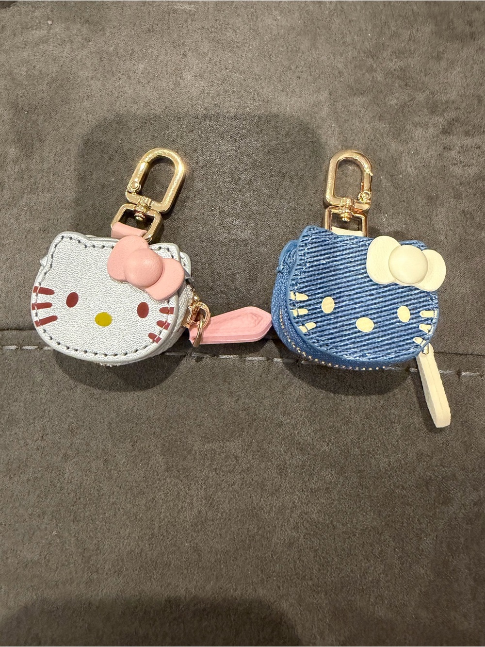 Hello Kitty Mini Keychain Pouches in Light Pink & Denim Blue